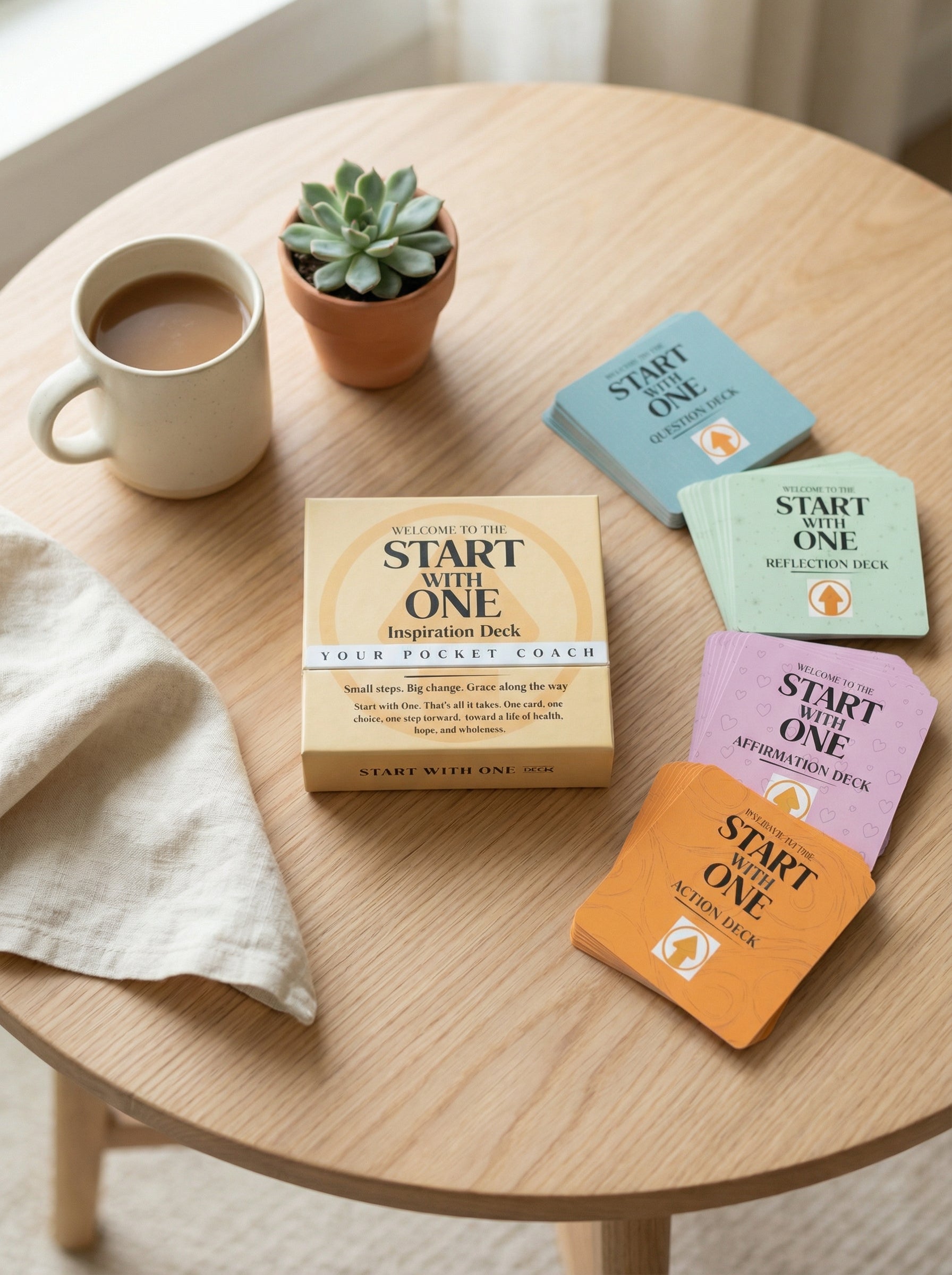 Start With One affirmation cards deck for mindfulness and self care